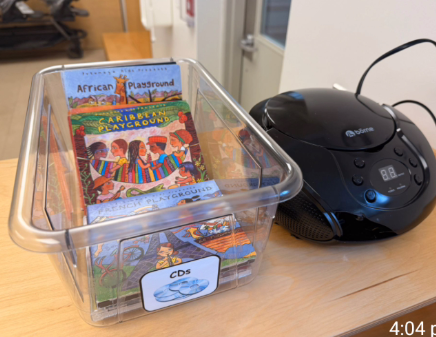 CDs used for music and listening activities